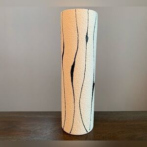 Modernist Minimalist Vase Textured Cylindrical Shape Elegant Classic Vintage.